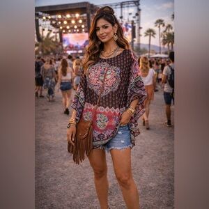 She’s Cool Top vibrant, bohemian design with intricate paisley